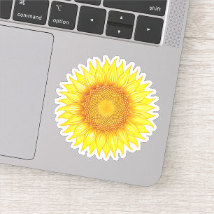 Sticker Mandala jaune coloré de tournesol