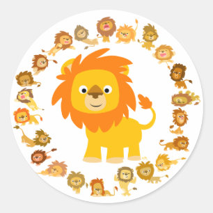 Sticker Mandala Lion Carton mignon