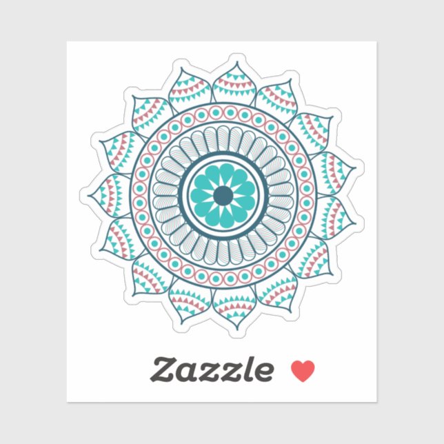 Sticker mandala Lotus Bleu (Feuille)