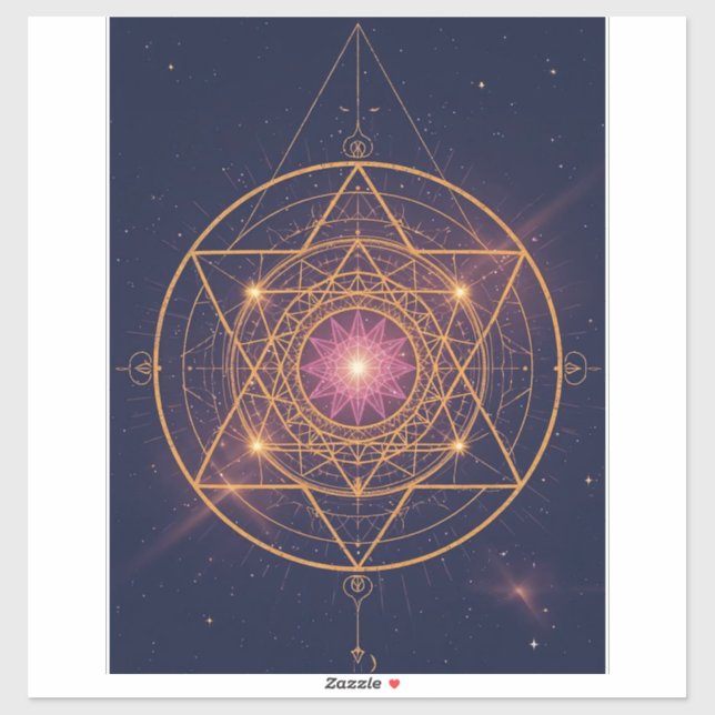 Sticker Mandala Lumineux de l'Harmonie Dorée (Feuille)