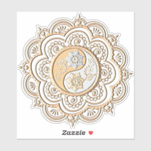 Sticker Mandala or et argent