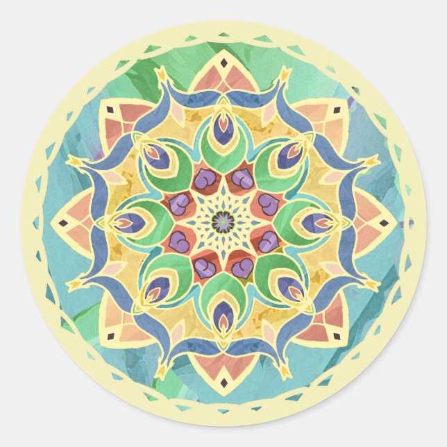 Sticker Mandala Pastel pour la Paix en Sable et So (Devant)