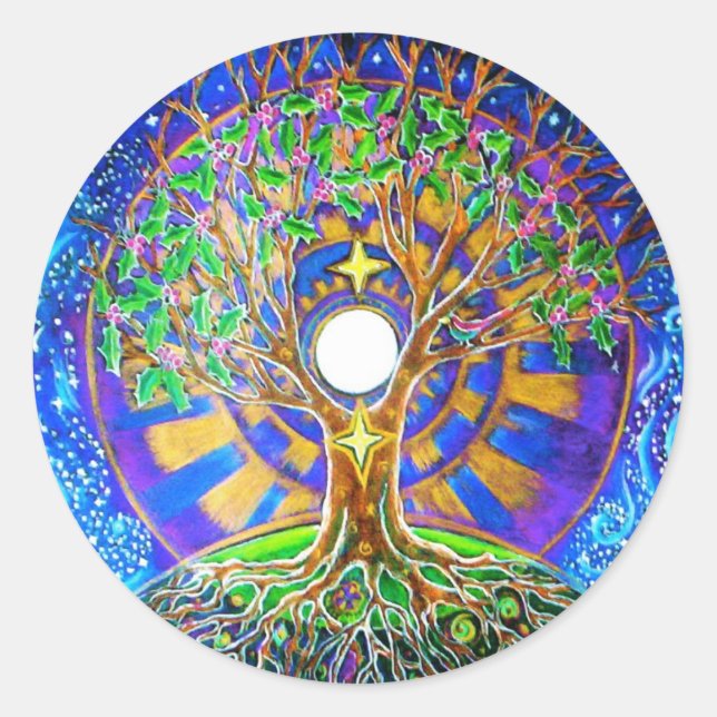 Sticker Mandala Pleine lune de solstice d'hiver (Devant)
