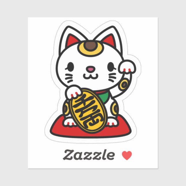 Sticker Maneki Neko (Chat chanceux) (Feuille)