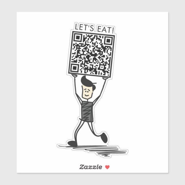 Sticker Mangeons du vinyle QR Code (Feuille)