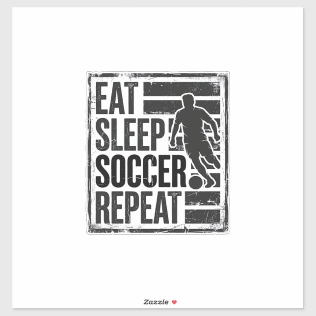Sticker Manger Dormir Football Répéter Conception de Chemi (Feuille)