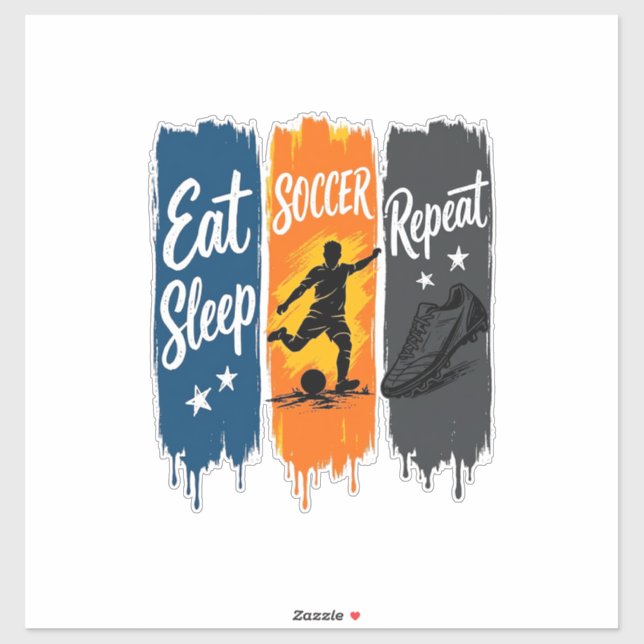 Sticker Manger Dormir Football Répéter Conception de Maill (Feuille)