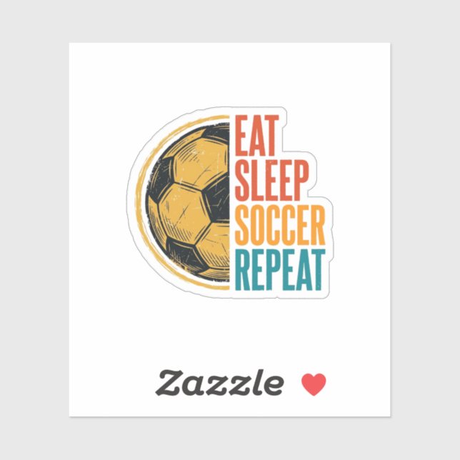 Sticker Manger Dormir Football Répéter Conception de Maill (Feuille)