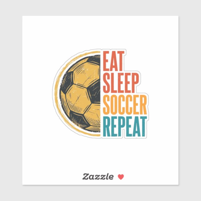 Sticker Manger Dormir Football Répéter Conception de Maill (Feuille)