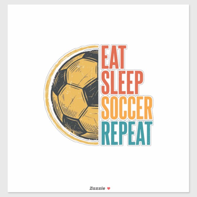 Sticker Manger Dormir Football Répéter Conception de Maill (Feuille)