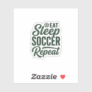 Sticker Manger Dormir Football Répéter Conception de T-Shi