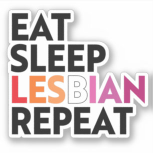Sticker Manger Dormir Lesbienne Répéter