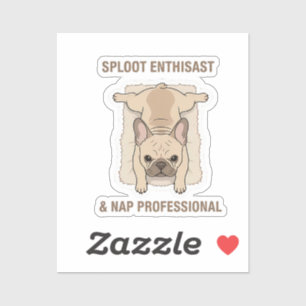Sticker Manger Dormir S'étaler Design Drôle de Bouledogue 