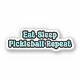 Sticker Manger Pickleball Sleep Répéter Blue Retro Texte
