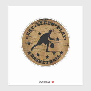 Sticker Mangez dormir jeu de basket-ball vintage rétro