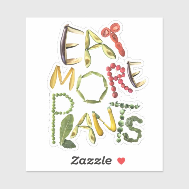 Sticker Mangez plus de Plantes - Rappel d'alimentation sai (Feuille)