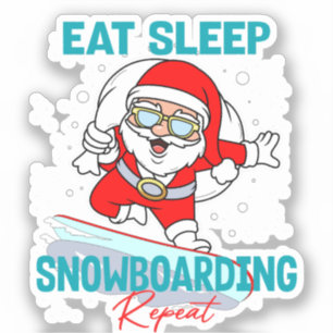 Sticker Mangez Sleep Snowboard Répétez le Cool de fête de
