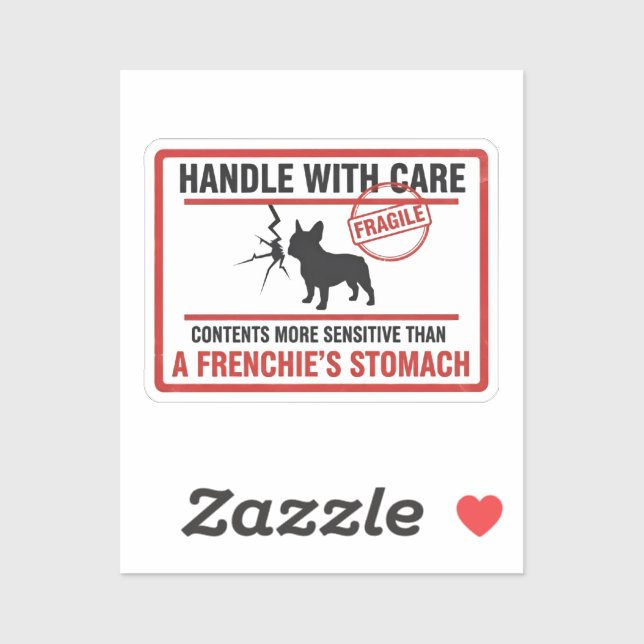 Sticker Manipuler avec soin Bouledogue français Sensible d (Feuille)