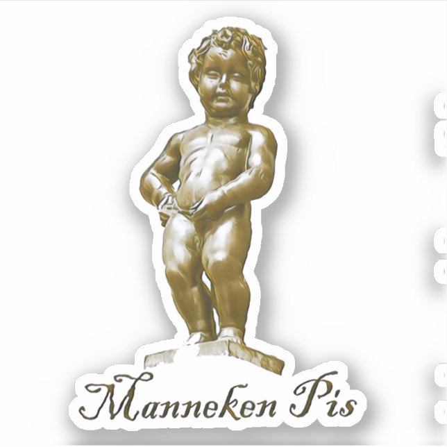 Sticker Manneken Pis - Belgique - Bruxelles - Bruxelles (Devant)