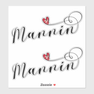 Sticker Mannin, Isle of Man Drapeau Heart, Mann