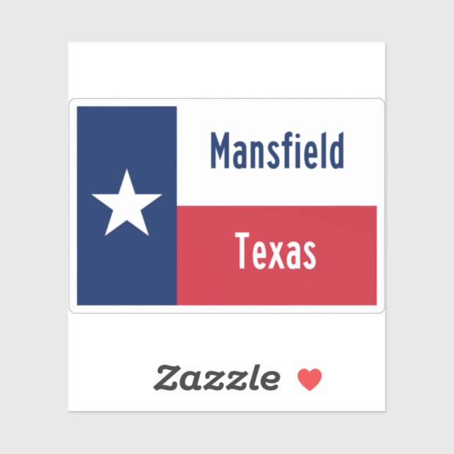 Sticker Mansfield Texas (Feuille)
