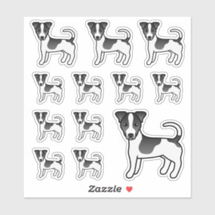 Sticker Manteau noir et blanc lisse Jack Russell Terriers