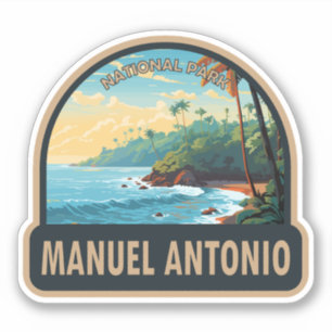 Sticker Manuel Antonio Parc National Travel Art Vintage
