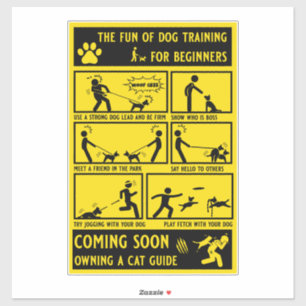 Sticker Manuel d'instruction de chien amusant