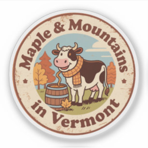 Sticker Maple & Mountains_ Vermont Oeuvres d'art inspirées