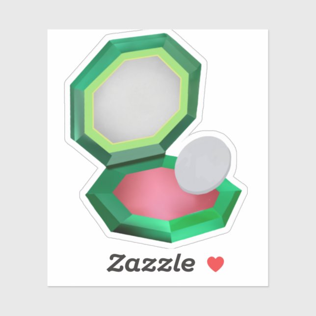 Sticker Maquillage rouge dans un boîtier vert (Feuille)