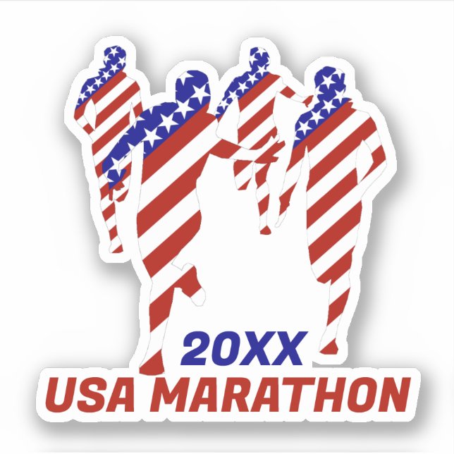 STICKER MARATHON / RELAIS PATRIOTIQUE USA (Devant)