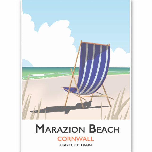 Sticker Marazion Beach Cornwall affiche (Devant)