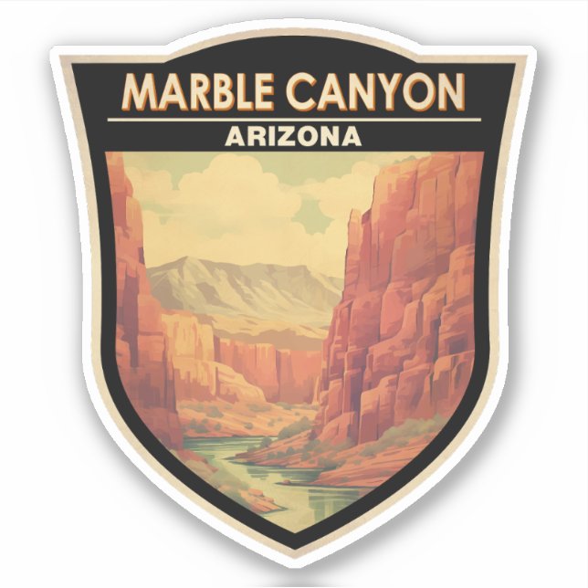 Sticker Marble Canyon Arizona Travel Art Vintage (Devant)