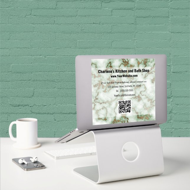 Sticker Marbre d'or Faux Green (Faux Green Gold Marble Sticker by Office Accessories Shop)
