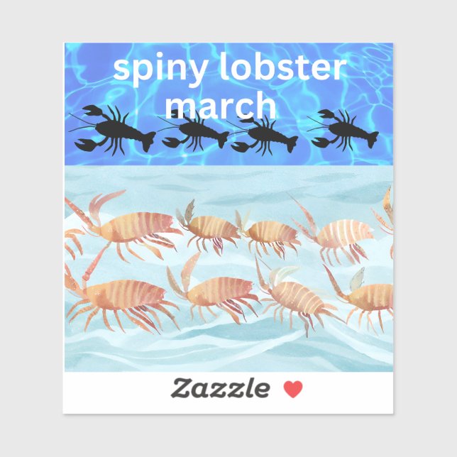 Sticker Marche de la langouste épineuse (Feuille)