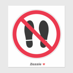 Sticker Marche de pied interdite affiche adhésif en vinyle