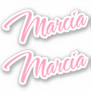Sticker Marcia Nom décoratif en rose x2