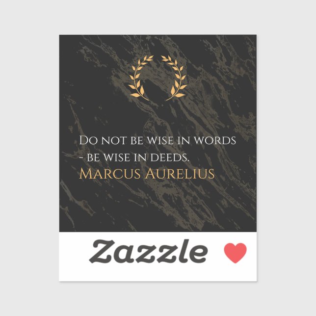 Sticker Marcus Aurelius's Wisdom: Actions Speak Louder Tha (Feuille)