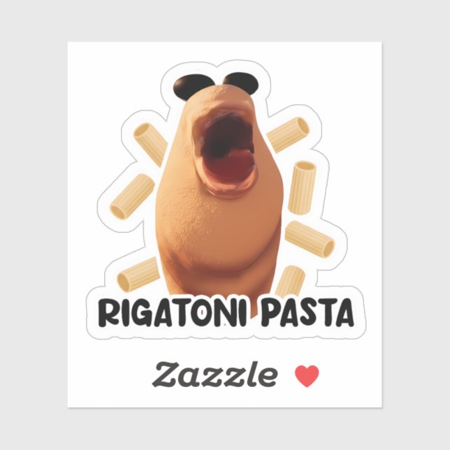 Sticker Marcus the Worm - Rigatoni Pasta (Feuille)