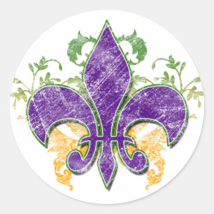 Sticker Mardi Gras Fleur-de-Lis