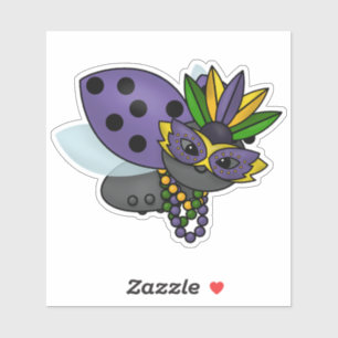 Sticker Mardi Gras Ladybug