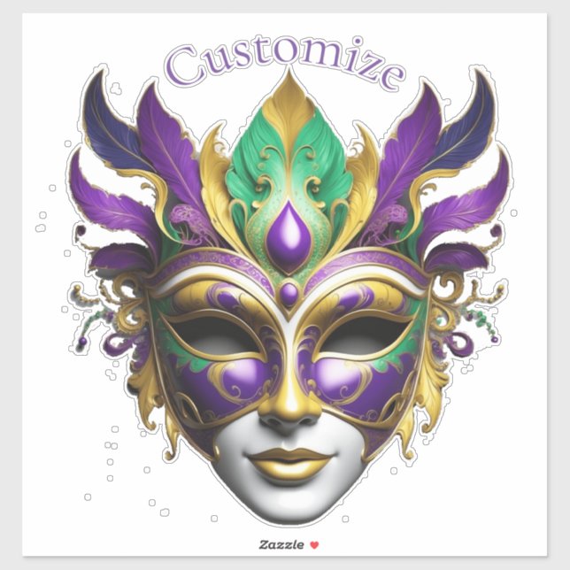 Sticker Mardi Gras Masque Thunder_Cove (Feuille)
