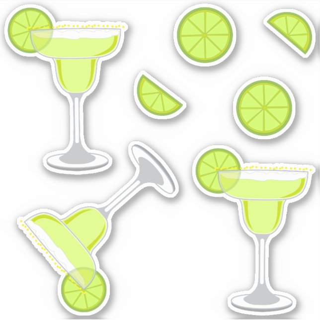 Sticker Margarita Cocktails et citron vert (Devant)