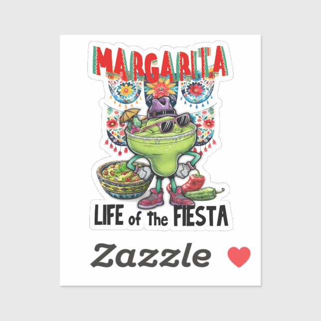 Sticker Margarita Vie de la Fiesta, boisson mexicaine (Feuille)