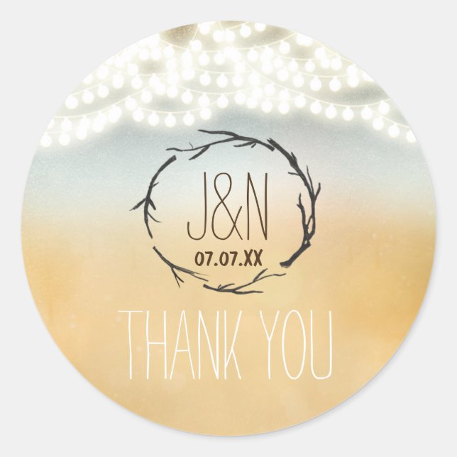 Sticker Mariage à chaîne de courroie rustique (Devant)