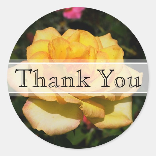 Sticker Mariage à fleurs de rose jaune (Devant)