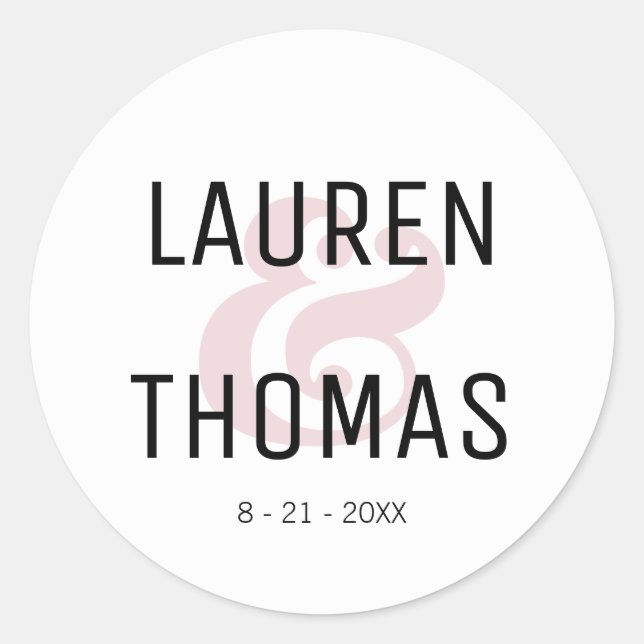 Sticker Mariage à fond blanc et noir (Devant)