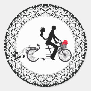 Sticker Mariage à vélo Tandem