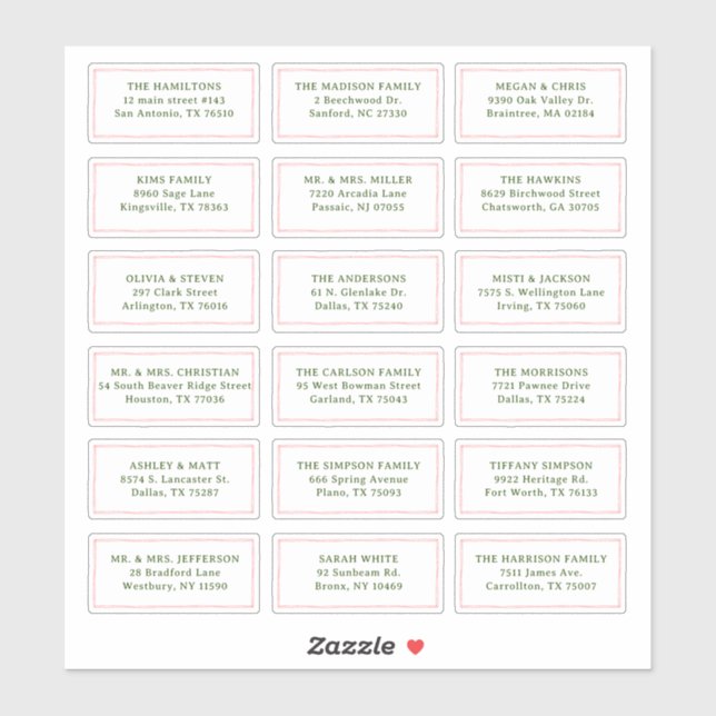 Sticker Mariage amusant coloré Invité Nom du bénéficiaire  (Feuille)