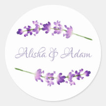Sticker mariage Aquarelle Lavender